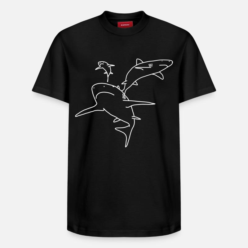 Requins - T-shirt unisexe décontracté en coton Supima – de SPREAD - noir