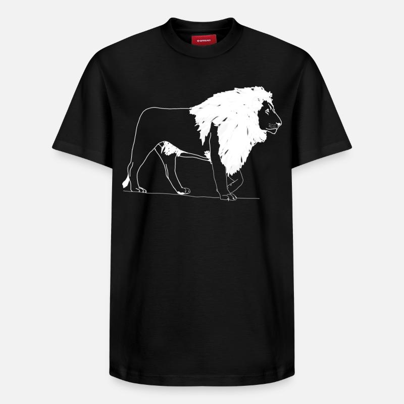 Löwe - Relaxed Unisex Supima Cotton T-Shirt – von SPREAD - Schwarz
