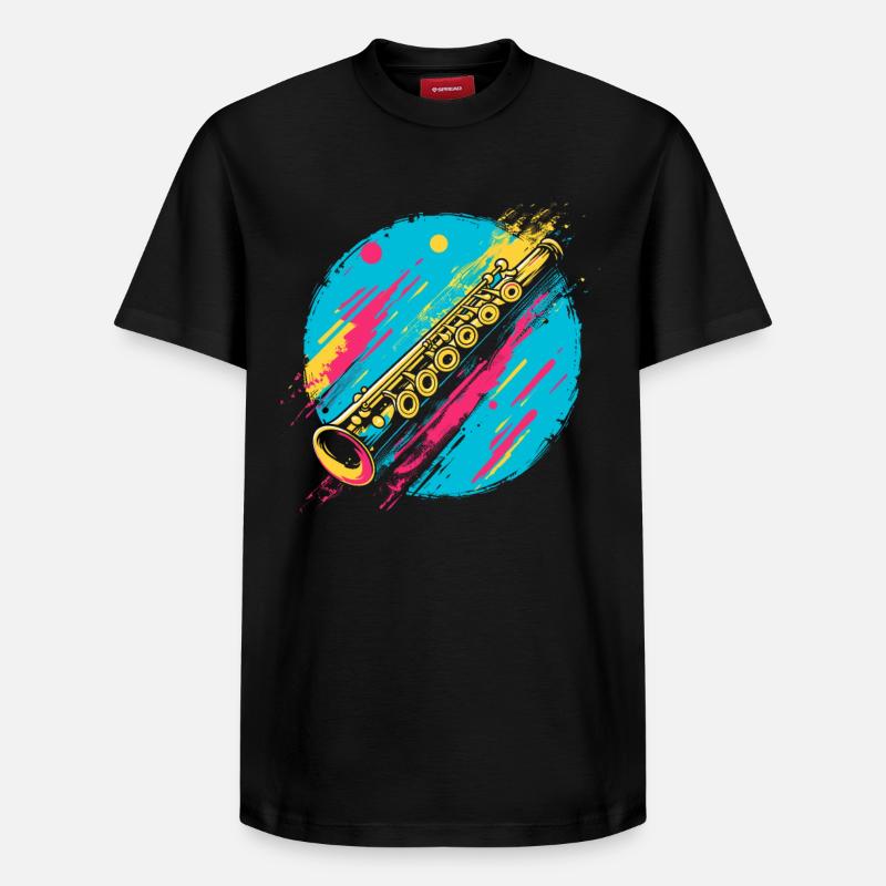 Flûte - T-shirt unisexe décontracté en coton Supima – de SPREAD - noir