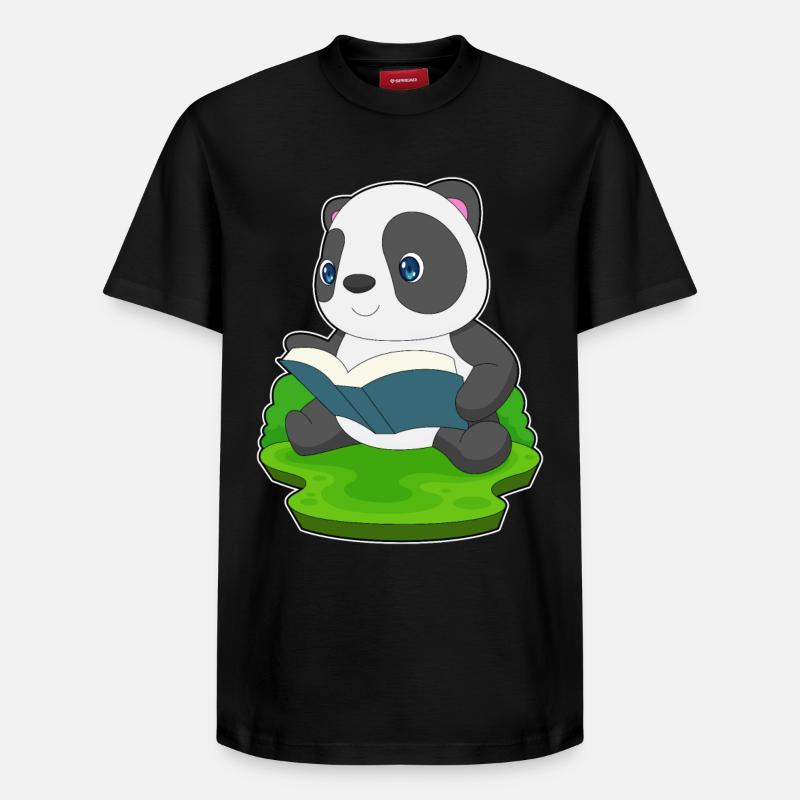 Panda Buch - Relaxed Unisex Supima Cotton T-Shirt – von SPREAD - Schwarz