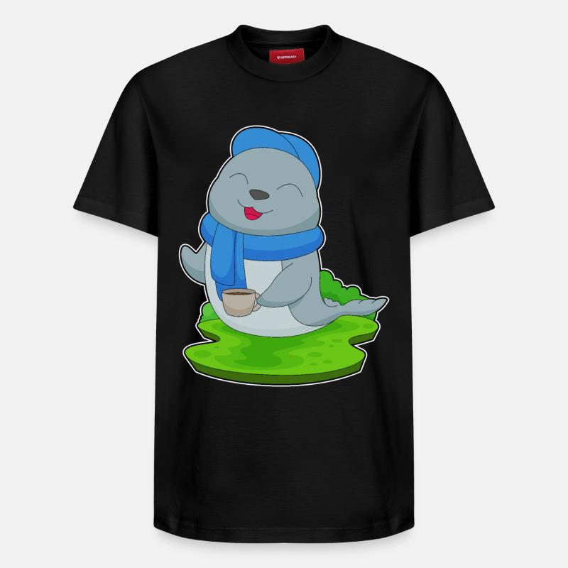 Seal Coffee Mug - Relaxed Unisex Supima Cotton T-Shirt – by SPREAD - black