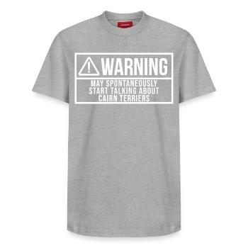 Cairn terrier - T-shirt unisexe décontracté en coton Supima – de SPREAD - gris chiné - Devant - AI Model Female 172 dark (172cm) & AI Model Male 185 dark (185cm)