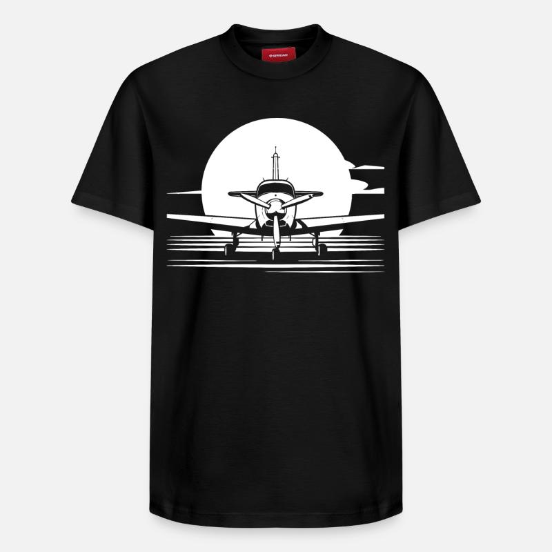 Croquis d’avion - T-shirt unisexe décontracté en coton Supima – de SPREAD - noir