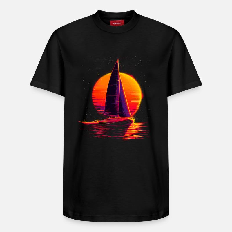 Voile à l’ancienne - T-shirt unisexe décontracté en coton Supima – de SPREAD - noir