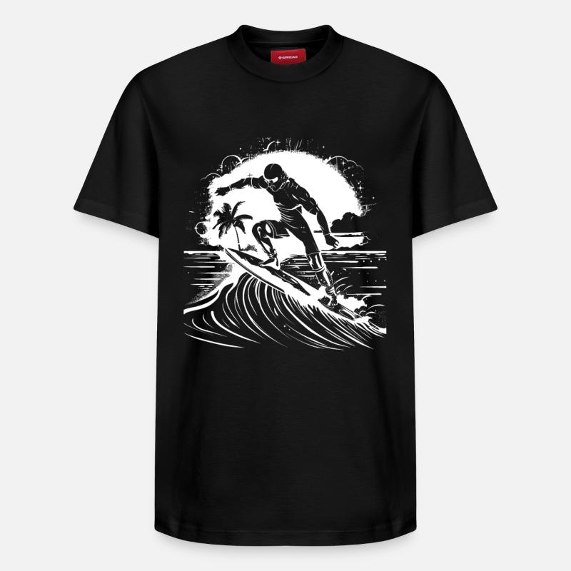 Graphisme Surfer - T-shirt unisexe décontracté en coton Supima – de SPREAD - noir