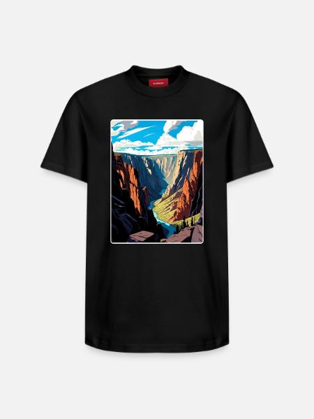 Black Canyon National Park Colorado Travel Poster - Relaxed Unisex Supima Cotton T-Shirt – by SPREAD - black