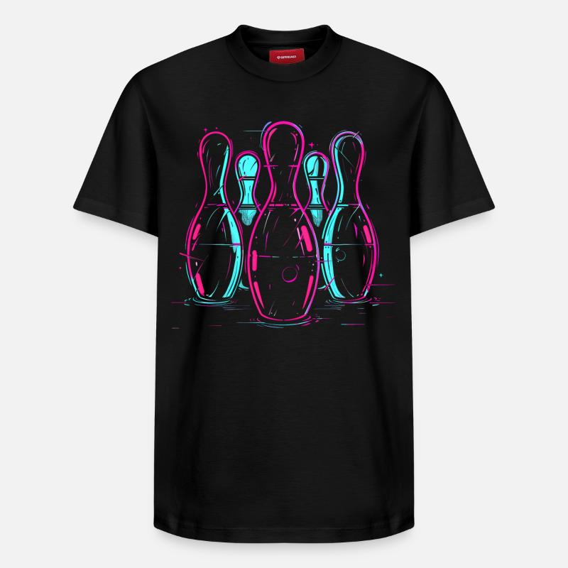 Bowling rétro Synthwave - T-shirt unisexe décontracté en coton Supima – de SPREAD - noir