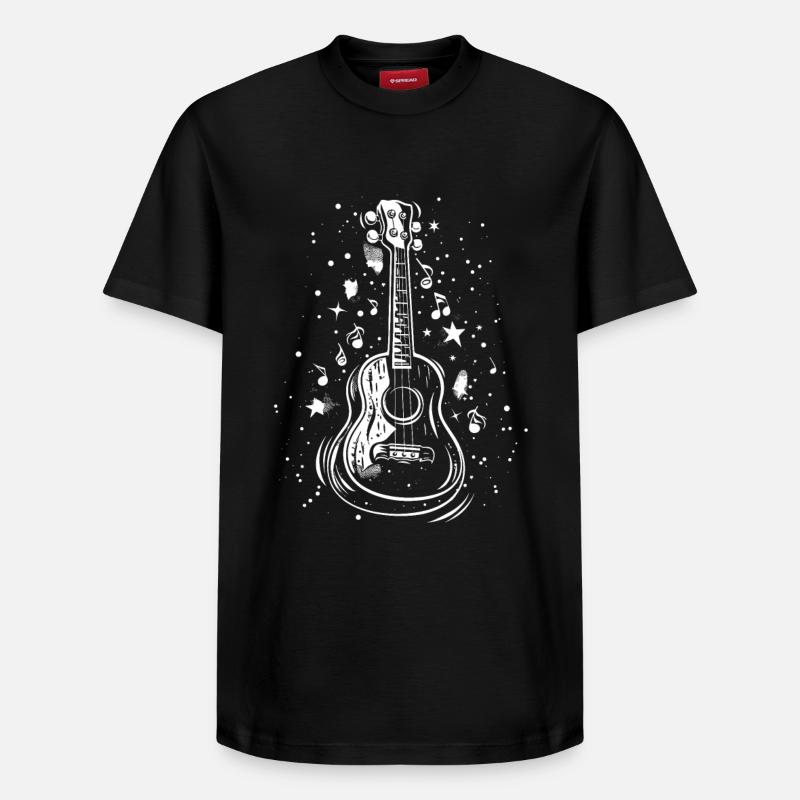 Croquis de ukulélé - T-shirt unisexe décontracté en coton Supima – de SPREAD - noir