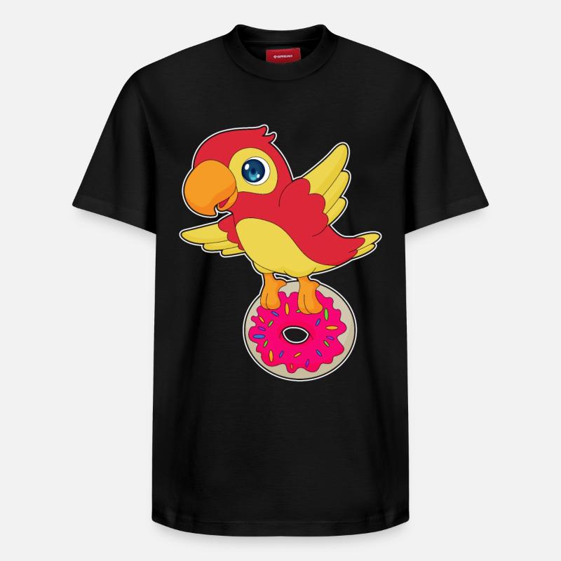 Beignet perroquet - T-shirt unisexe décontracté en coton Supima – de SPREAD - noir
