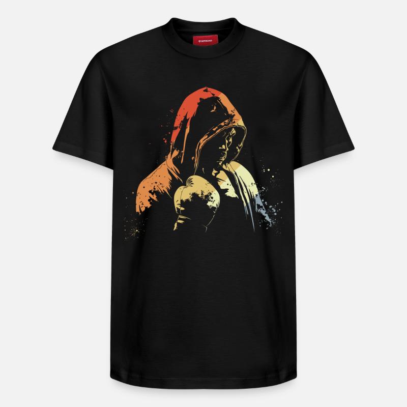 Retro Kickboxen - Relaxed Unisex Supima Cotton T-Shirt – von SPREAD - Schwarz