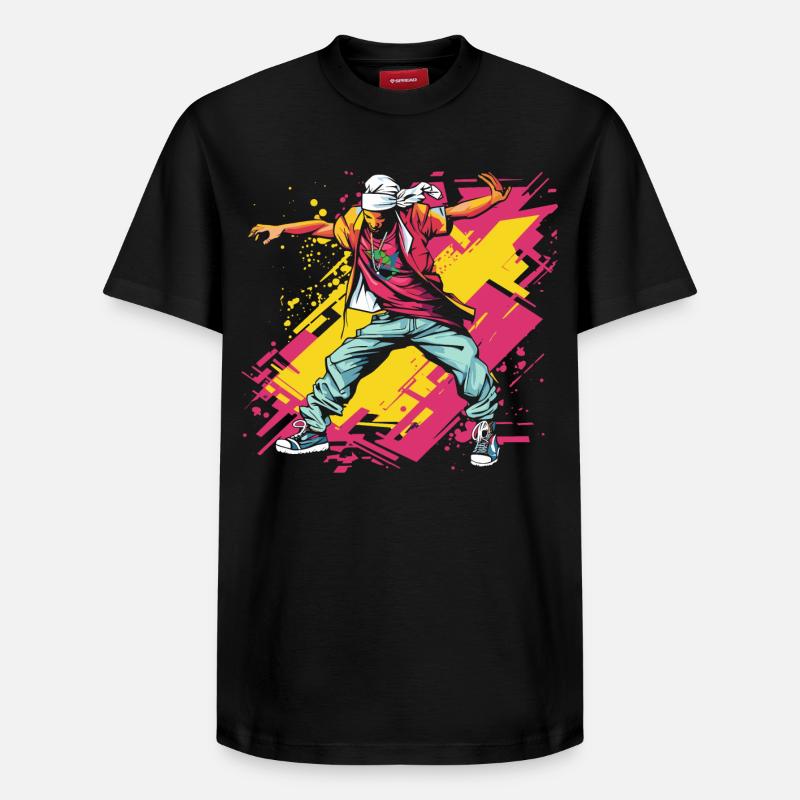 Breakdancer Graffiti - Relaxed Unisex Supima Cotton T-Shirt – von SPREAD - Schwarz