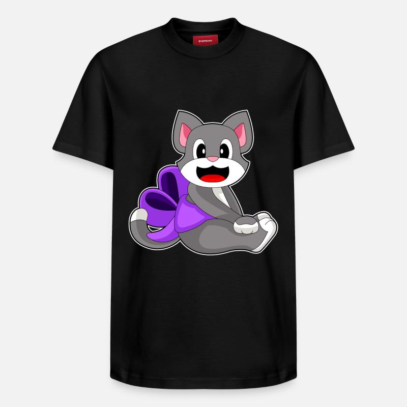 Cat Bow - Relaxed Unisex Supima Cotton T-Shirt – by SPREAD - black