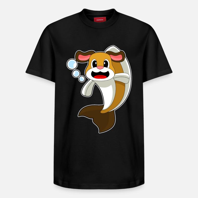 Chien-poisson - T-shirt unisexe décontracté en coton Supima – de SPREAD - noir
