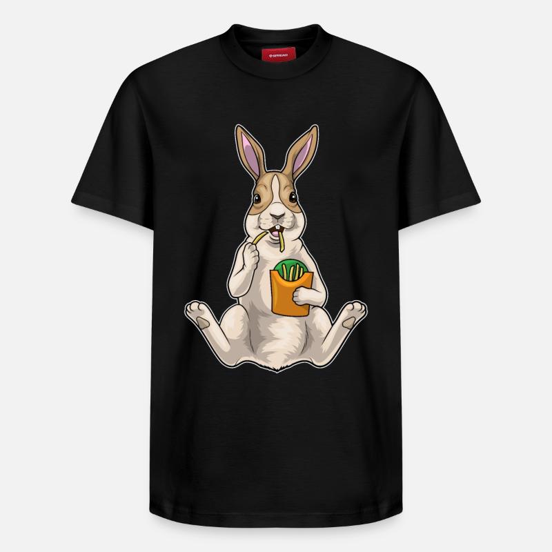Frites lapin - T-shirt unisexe décontracté en coton Supima – de SPREAD - noir