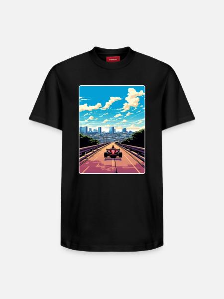 Austin Circuit Motorsport Race Texas Travel Poster - Relaxed Unisex Supima Cotton T-Shirt – by SPREAD - black