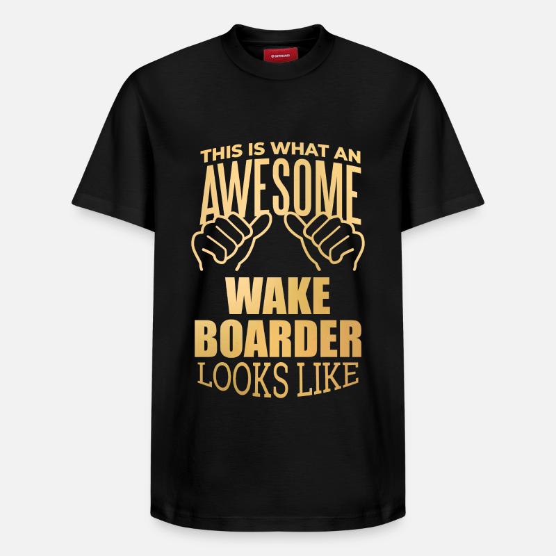 wakeboard - T-shirt unisexe décontracté en coton Supima – de SPREAD - noir