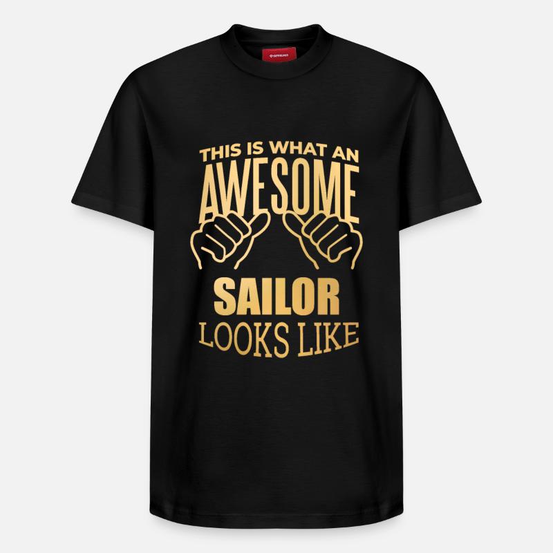 Matrose - Relaxed Unisex Supima Cotton T-Shirt – von SPREAD - Schwarz