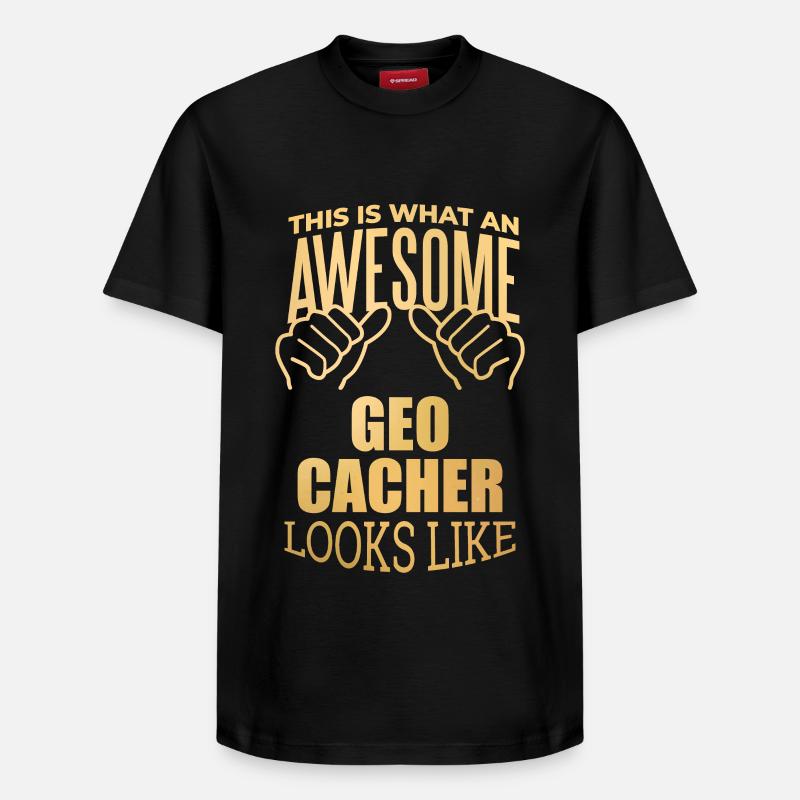géocache - T-shirt unisexe décontracté en coton Supima – de SPREAD - noir