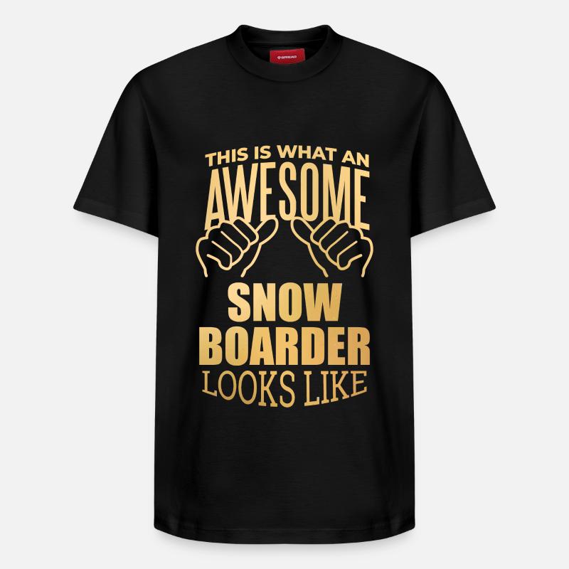 Snowboard - Relaxed Unisex Supima Cotton T-Shirt – von SPREAD - Schwarz