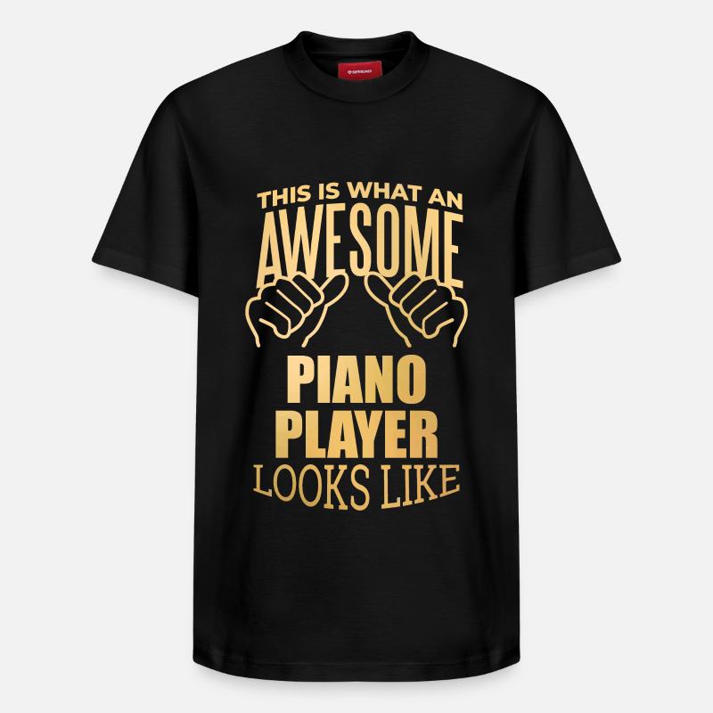 piano - T-shirt unisexe décontracté en coton Supima – de SPREAD - noir
