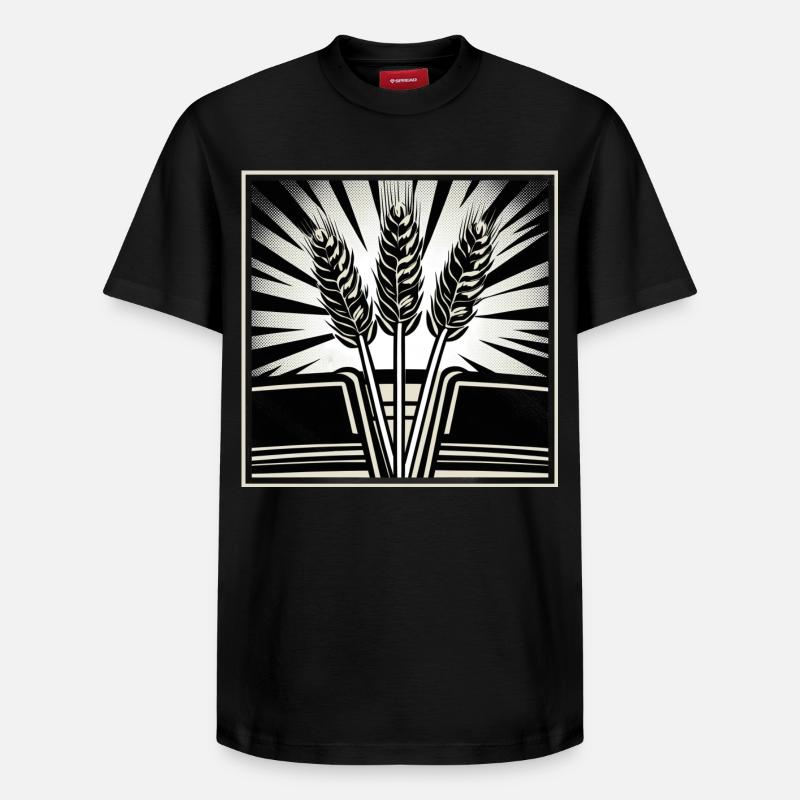3 épis de blé - T-shirt unisexe décontracté en coton Supima – de SPREAD - noir