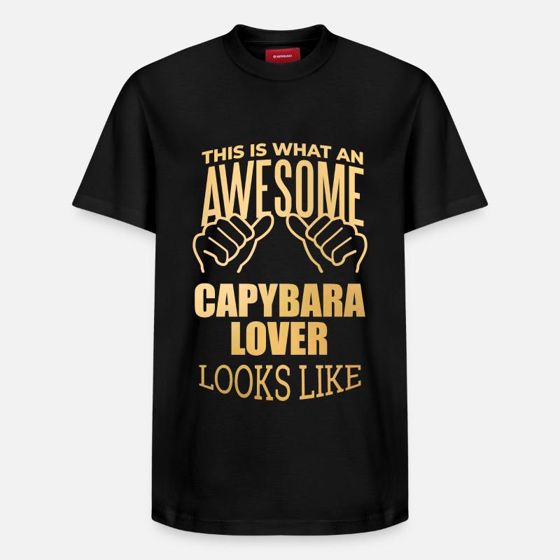 Capybara - Relaxed Unisex Supima Cotton T-Shirt – von SPREAD - Schwarz