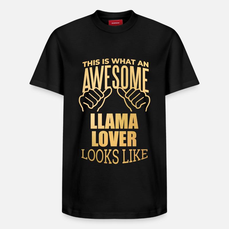 Lama - T-shirt unisexe décontracté en coton Supima – de SPREAD - noir