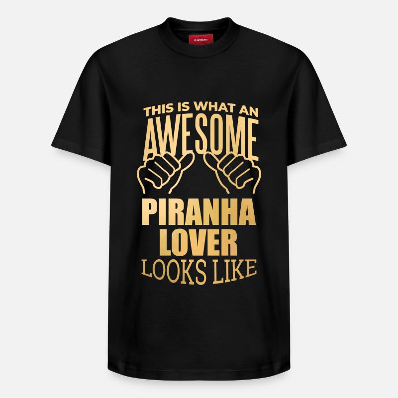 Piranha - T-shirt unisexe décontracté en coton Supima – de SPREAD - noir