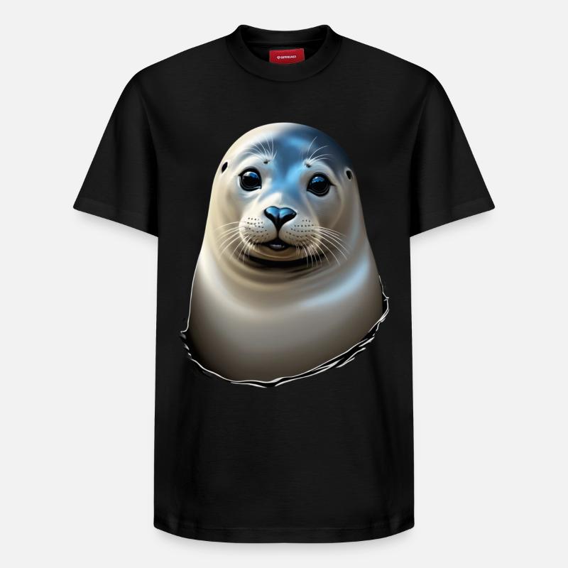 Schöne Robbe - Relaxed Unisex Supima Cotton T-Shirt – von SPREAD - Schwarz