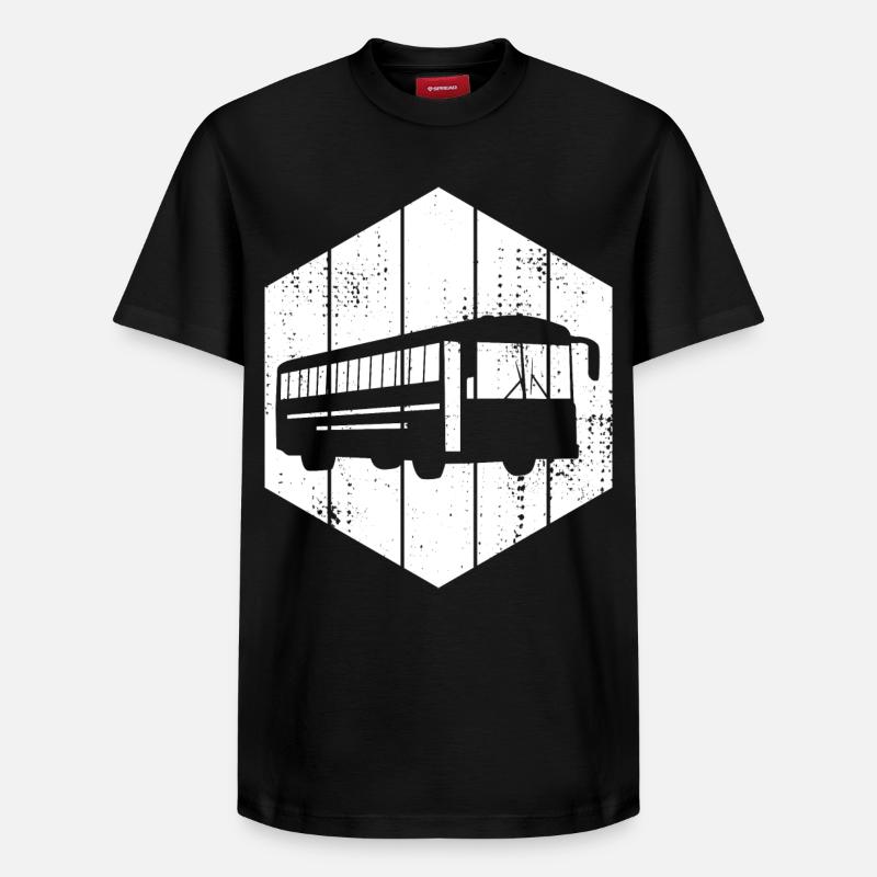 Dessin d’autobus - T-shirt unisexe décontracté en coton Supima – de SPREAD - noir