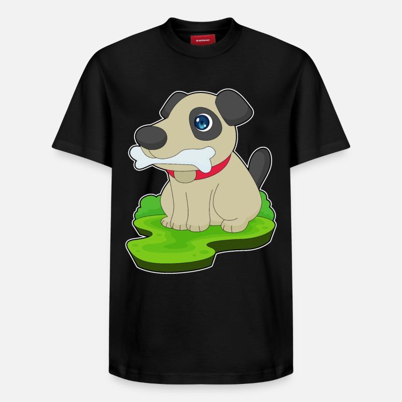 Hund Knochen - Relaxed Unisex Supima Cotton T-Shirt – von SPREAD - Schwarz