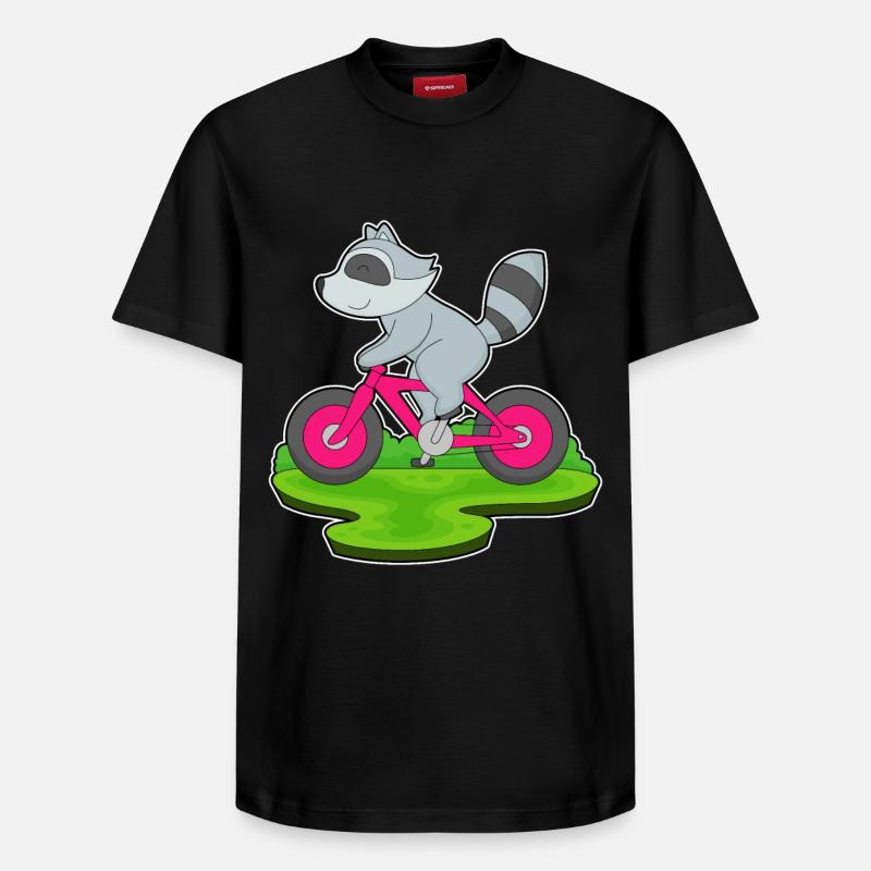 Vélo raton laveur - T-shirt unisexe décontracté en coton Supima – de SPREAD - noir
