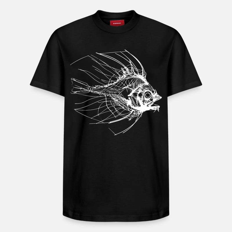 Croquis de poisson - T-shirt unisexe décontracté en coton Supima – de SPREAD - noir