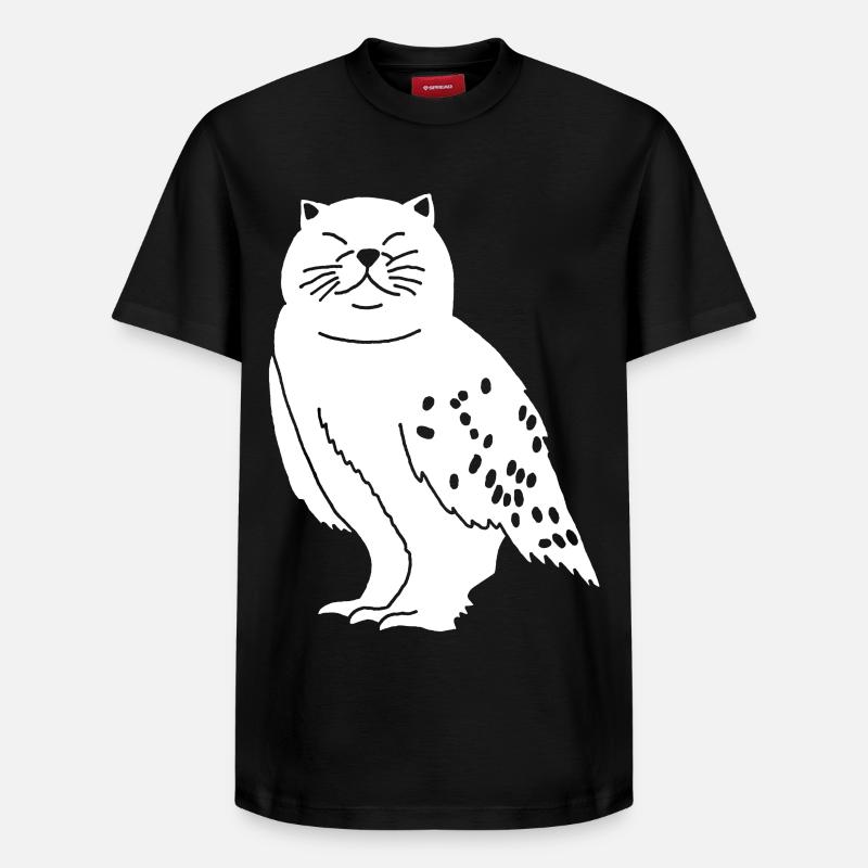 Chat chouette - T-shirt unisexe décontracté en coton Supima – de SPREAD - noir