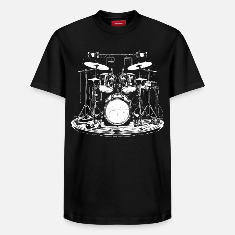 Schlagzeug - Relaxed Unisex Supima Cotton T-Shirt – von SPREAD - Schwarz