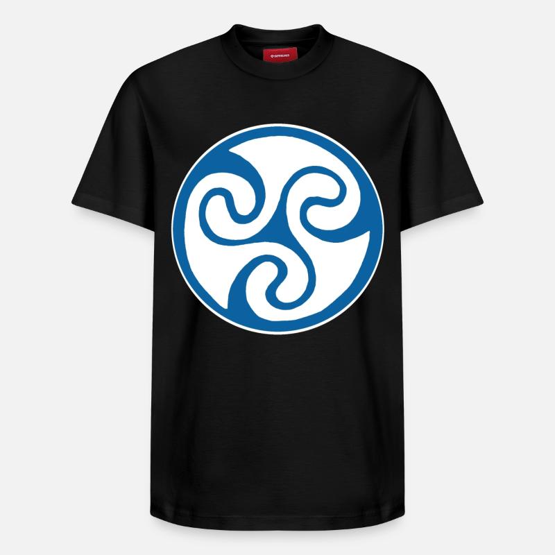 Symbole celte bleu - T-shirt unisexe décontracté en coton Supima – de SPREAD - noir