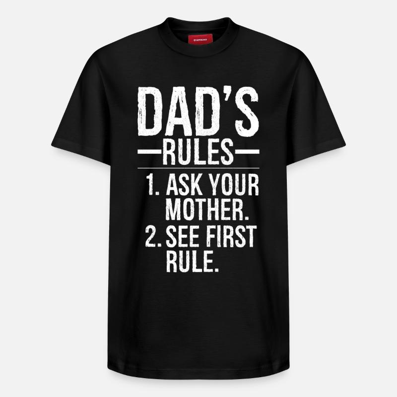 Papas Regeln frag deine Mutter - Relaxed Unisex Supima Cotton T-Shirt – von SPREAD - Schwarz