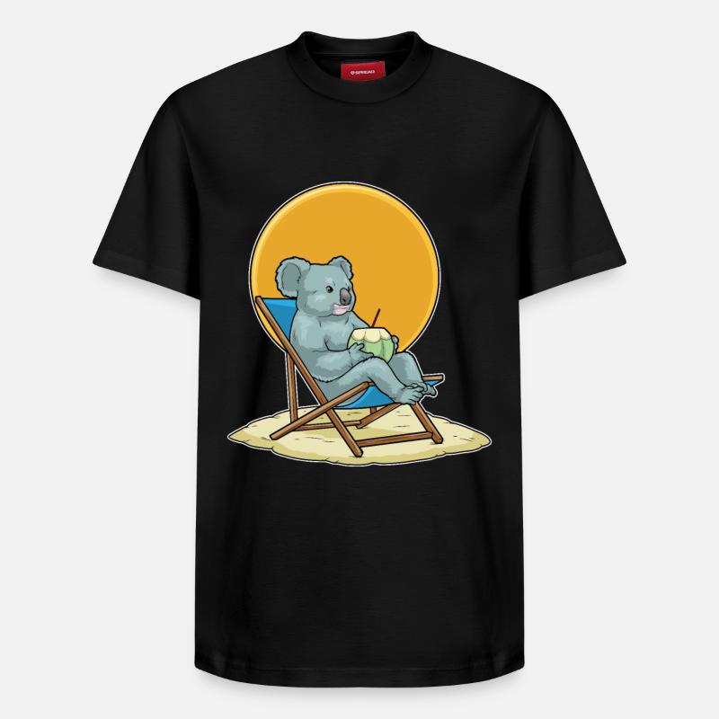 Chaise longue d’été Koala - T-shirt unisexe décontracté en coton Supima – de SPREAD - noir