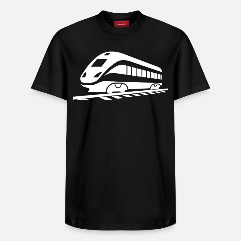 Dessin ferroviaire - T-shirt unisexe décontracté en coton Supima – de SPREAD - noir