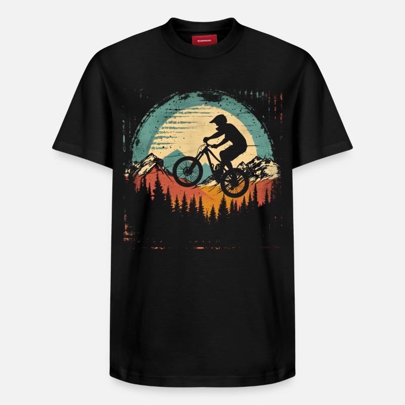 Radfahrer Retro - Relaxed Unisex Supima Cotton T-Shirt – von SPREAD - Schwarz