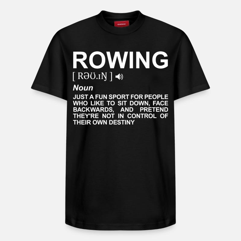 Dictionnaire d’aviron - T-shirt unisexe décontracté en coton Supima – de SPREAD - noir