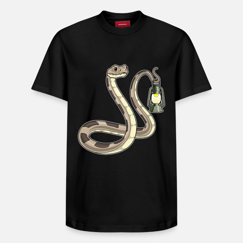 Lanterne serpent - T-shirt unisexe décontracté en coton Supima – de SPREAD - noir