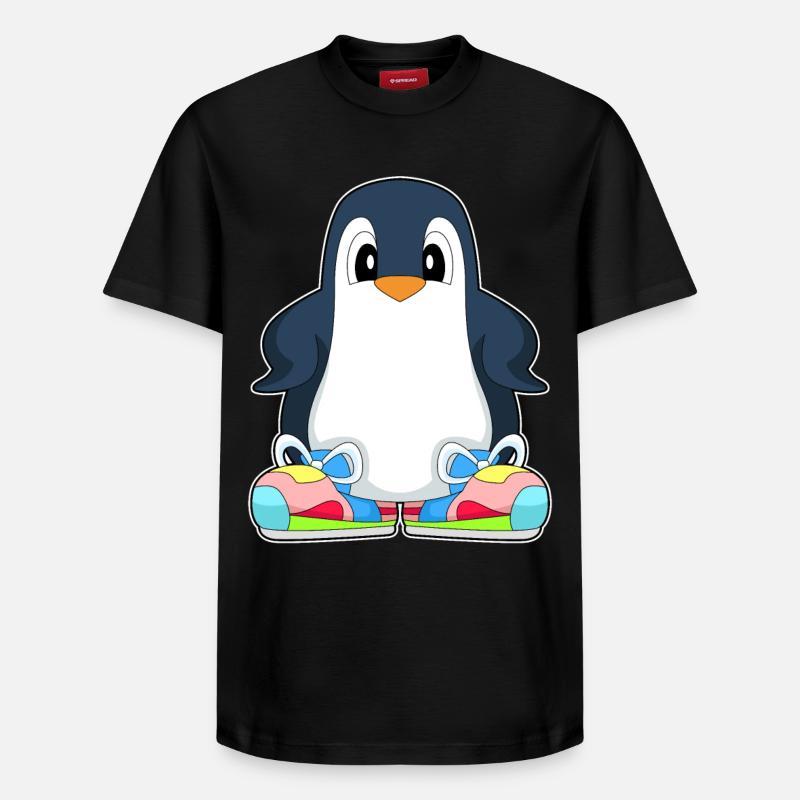 Pinguin große Schuhe - Relaxed Unisex Supima Cotton T-Shirt – von SPREAD - Schwarz