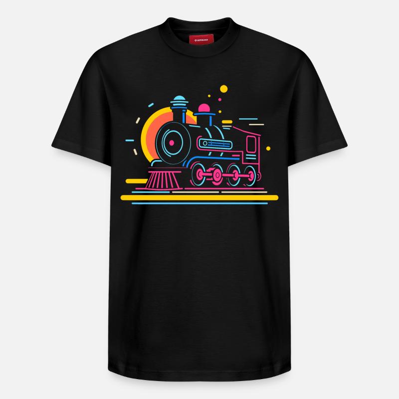 Caricature ferroviaire - T-shirt unisexe décontracté en coton Supima – de SPREAD - noir