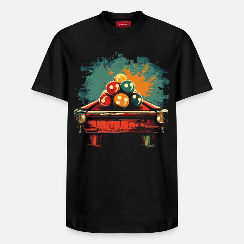 Billard Comic Stil - Relaxed Unisex Supima Cotton T-Shirt – von SPREAD - Schwarz