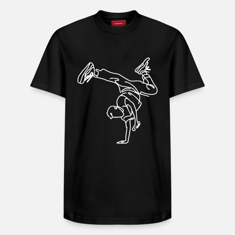 Breakdance garçon dessin - T-shirt unisexe décontracté en coton Supima – de SPREAD - noir