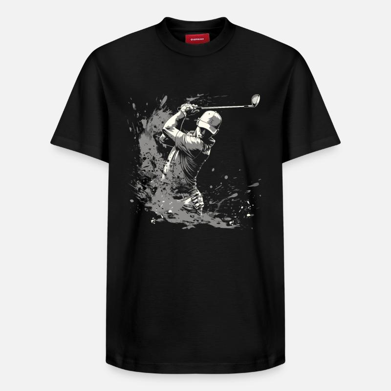 Dessin du golfeur - T-shirt unisexe décontracté en coton Supima – de SPREAD - noir