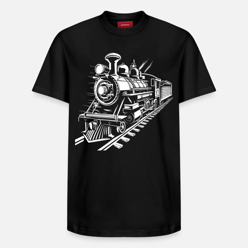 Graphique ferroviaire - T-shirt unisexe décontracté en coton Supima – de SPREAD - noir