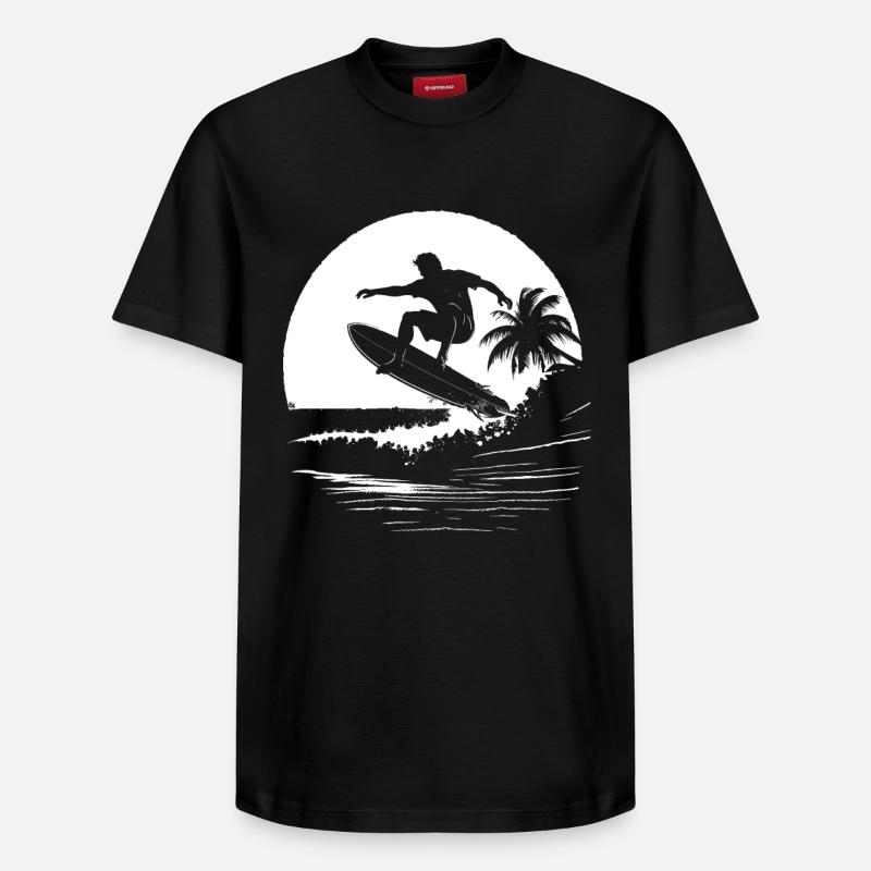 Surfeur - T-shirt unisexe décontracté en coton Supima – de SPREAD - noir
