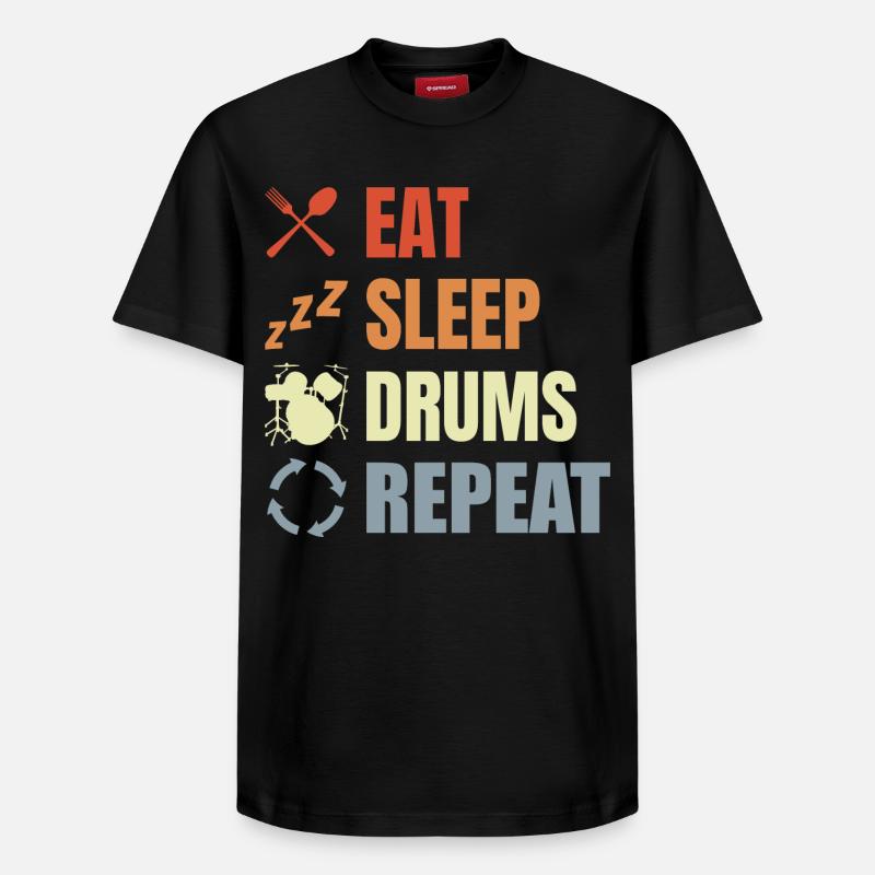 Schlagzeug Routine - Relaxed Unisex Supima Cotton T-Shirt – von SPREAD - Schwarz